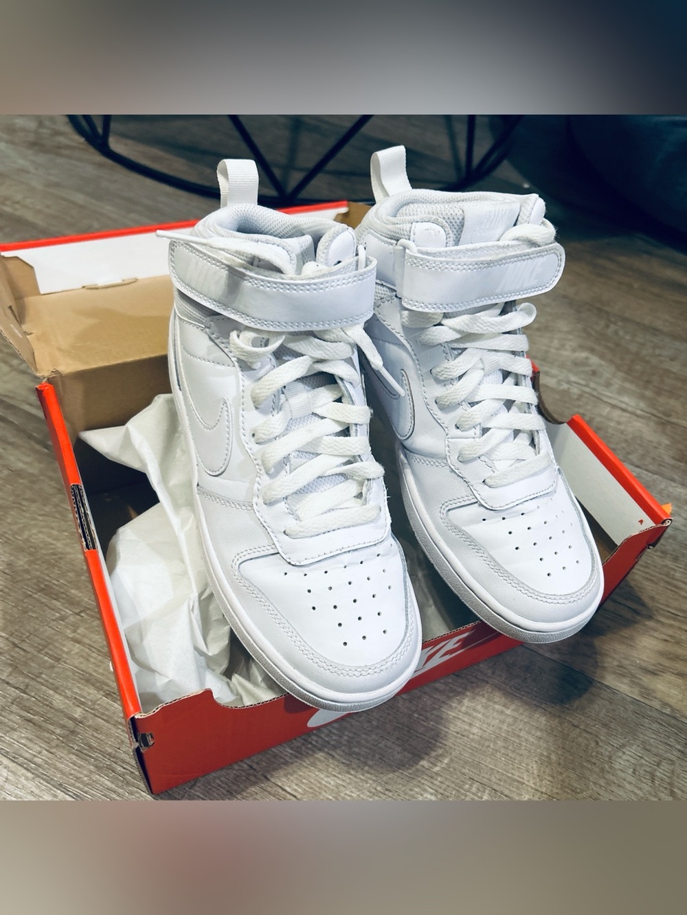 Nike White Mesh Kids Sneakers